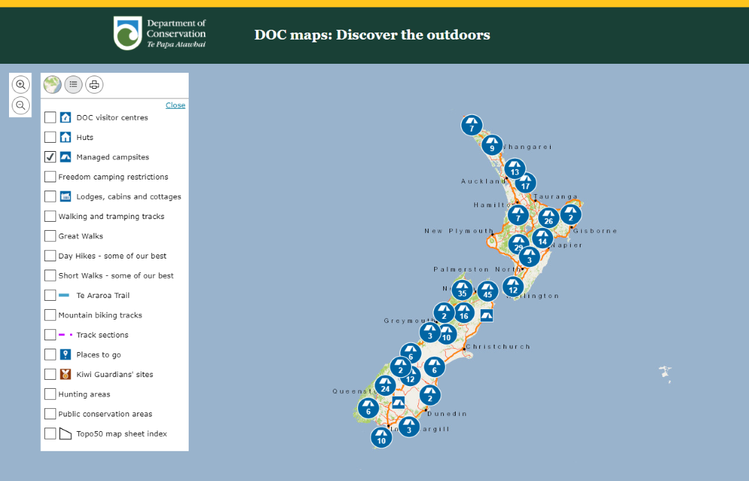 Doc Maps 新西兰DOC营地等你来探索_房车租赁攻略_环球房车